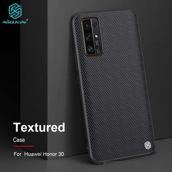 

nillkin 3d textured hard pc panel and soft tpu frame case for huawei honor 30 protective phone case drop shipping black