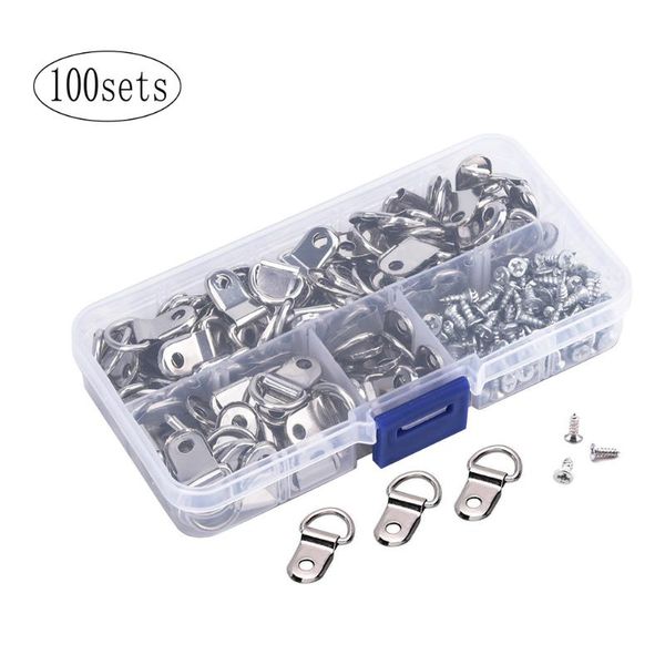 

100pcs d-ring picture hangers with screws for hanging clock paintings artwork hook p mirrors single hole d-rings ali