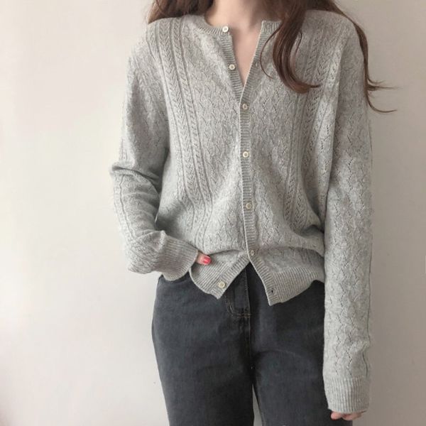 

women's knits & tees yanueun women knitting cardigan autumn long sleeve basic slim sweaters female casual jumper top, White