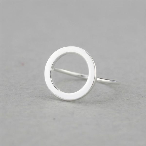 

925 sterling silver round circle open rings for women personality simple style lady prevent allergy sterling-silver-jewelry, Golden;silver