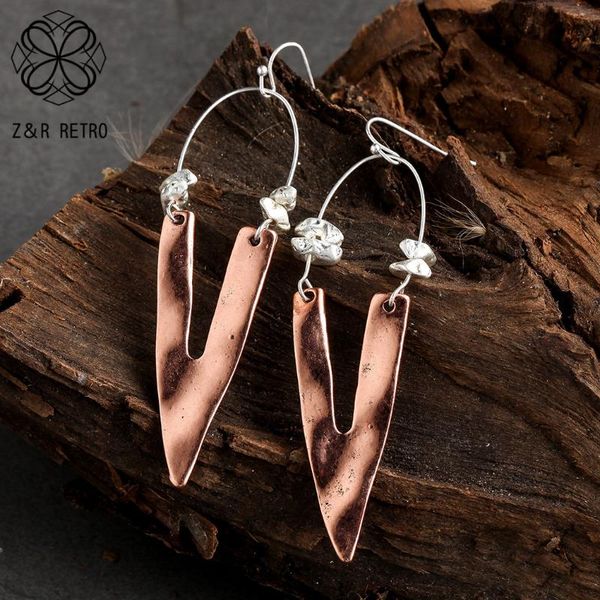 

dangle & chandelier vintage rose gold earrings for women jewelry fashion hanging eardrop women's trendy style pendientes female 2021 je, Silver