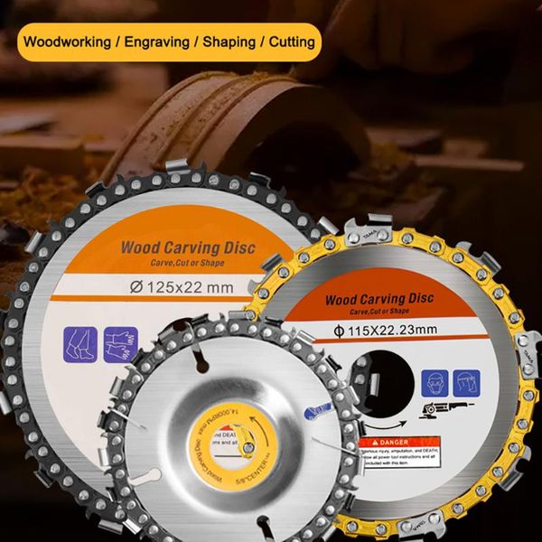 

wood carving disc woodworking chain grinder chain saws disc plate tool for 100/125/115mm angle grinding 4.5/ 4 /5inch