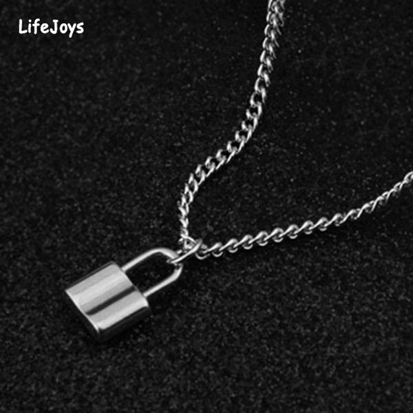 

Padlock Necklace Stainless Steel Pad Lock Pendant Brand Korean Jewelry Link Chain Necklace For Women Hip Hop Gifts No Fade, Silver
