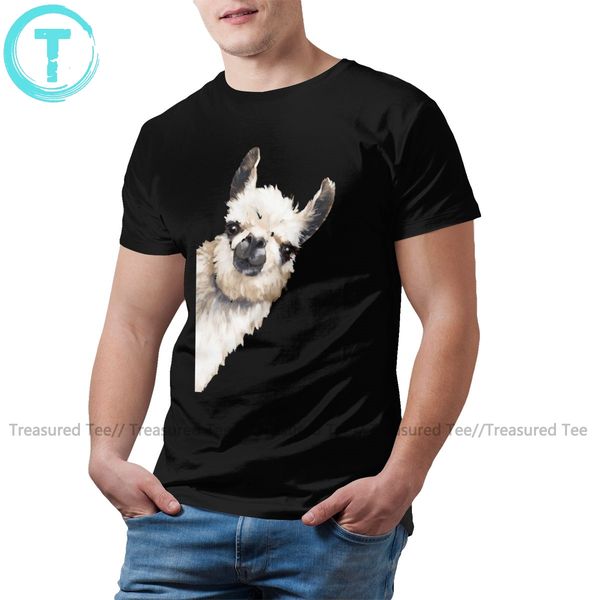 

alpaca t shirt sneaky llama t-shirt short sleeves male tee shirt cotton beach print awesome big size tshirt