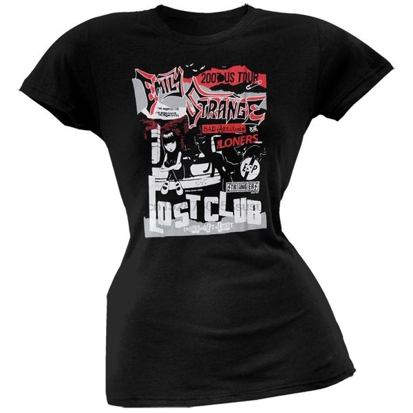 

emily the strange - punk flyer juniors t-shirt street tee shirt