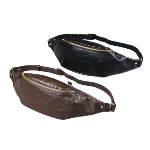 

waist bags men's leather bag outdoor waterproof small chest casual messenger solid color