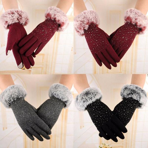 

womens fashion winter warm solid outdoor sport warm gloves, Blue;gray