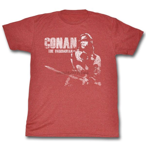 

conan the barbarian conan with sword distressed licensed t shirt