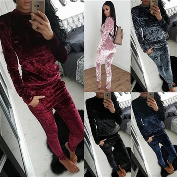

women two piece pants winter warm suit online celebrity fashion trendy women casual long sleeve hoodies + pants ins sale, White