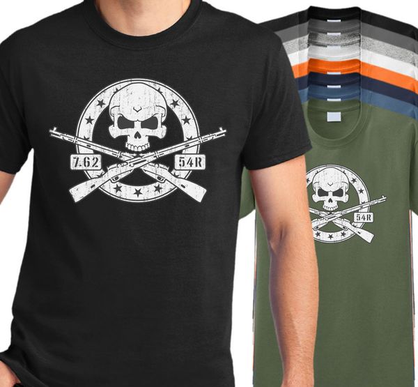 

2018 sleeves cotton fashion mosin nagant m91 30 crossbones t shirt m9130 9130 rifle 7 62x54r skull making suit