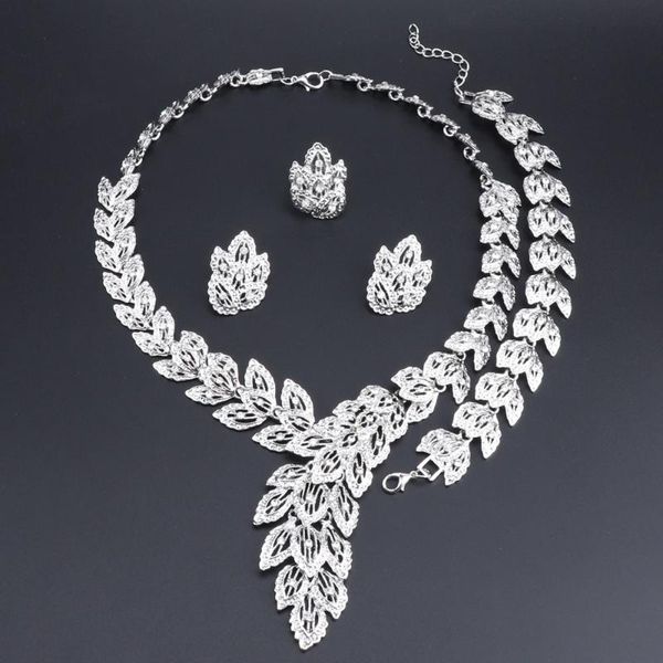 

oeoeos 2020 нигерийский wedding комплект ожерелья для женщин african dubai silver цвет свадебные украшения наборы brides ювелирные изделия