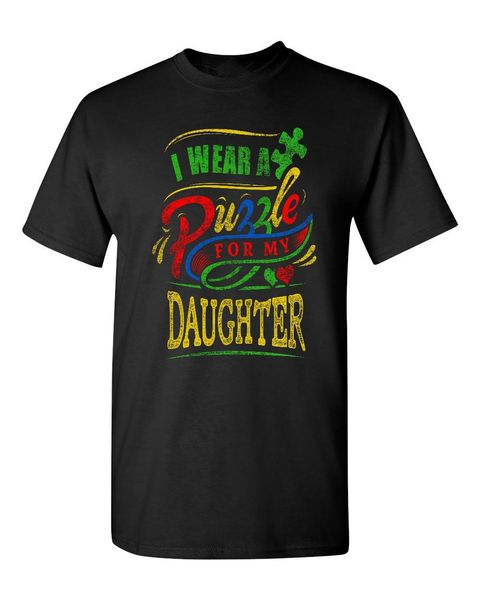 

i wear a puzzle for my daughter t - shirt autism awareness shirts gift funny tee shirt