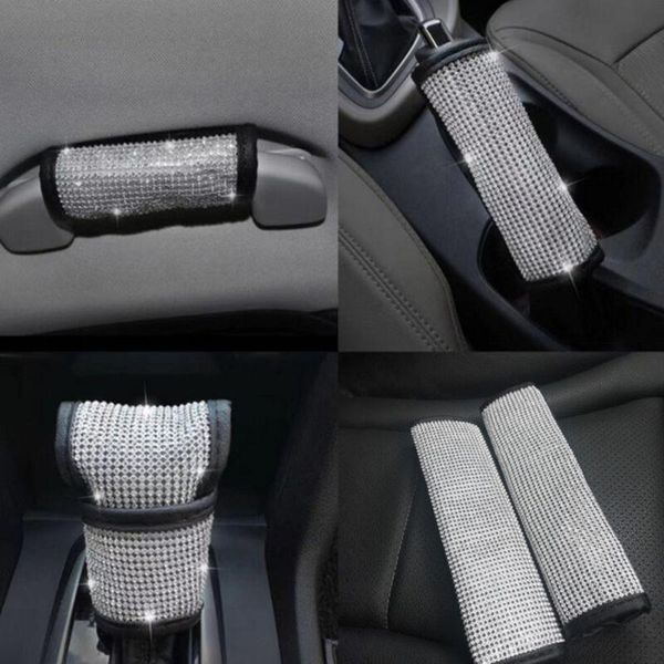

car accessories diamond bling auto seat belt & handbrake cover & shift gear cushion car decor styling