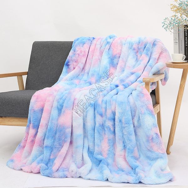 

flannel throw blankets tie dye sherpa blanket kids adults square quilt soft double thickening plush couch bedspreads bedding supplies d9804