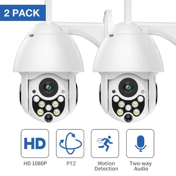

1080p wireless ptz ip camera outdoor wifi speed dome security camera exterior pan tilt 4x zoom ir cctv p2p (2 pack