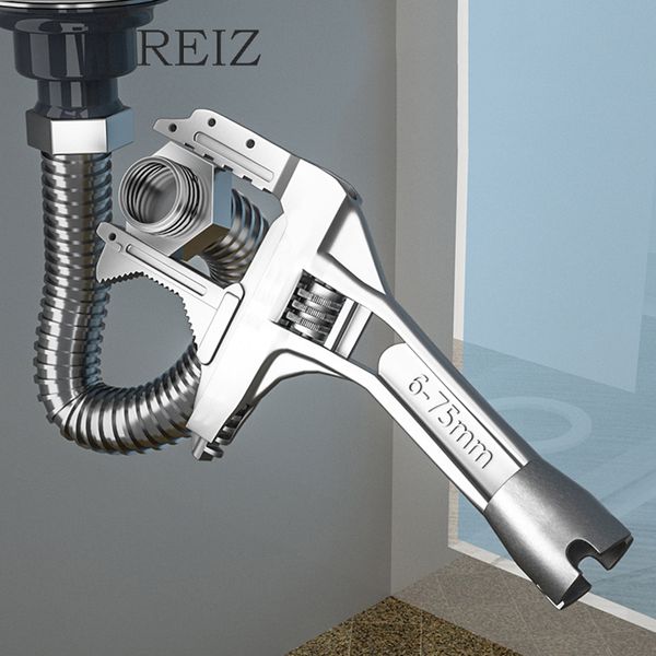 

reiz регулируемый гаечный ключ универсальный ключ гаечный ключ 16-68mm главная ручной инструмент ванной мультиинструмент ключ трубный алюмин