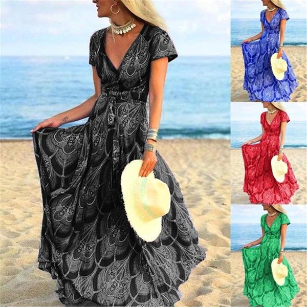 

щитовые женщин дизайнер holiday beach платья повседневные женщины одежда mulit печати женская повседневные платья мода v шеи bind, Black;gray