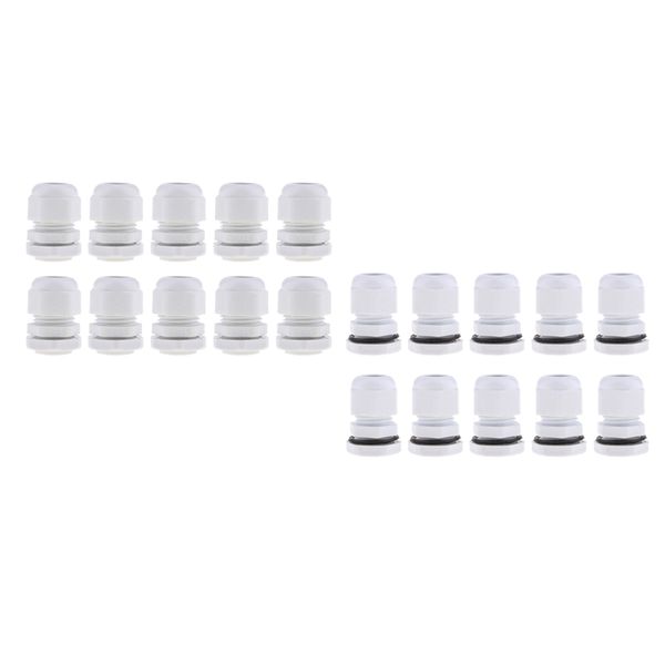 

20 pcs pg11 pg16 white nylon waterproof cable wire glands joints