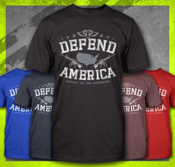 

2019 new men's defend america ar15 2nd amendment ban right molon labe pro gun new t-shirt tee summer fashion