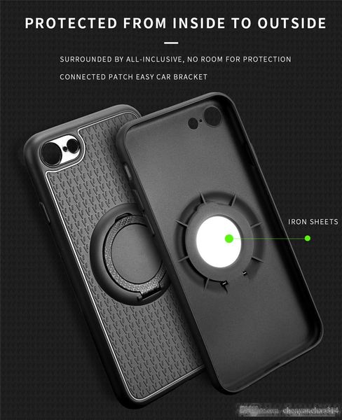 

magnetic pu case for iphone 6 6s 6splus 7 plus 5 5s car mount holder foldable kickstand finger ring phone case 360 cover