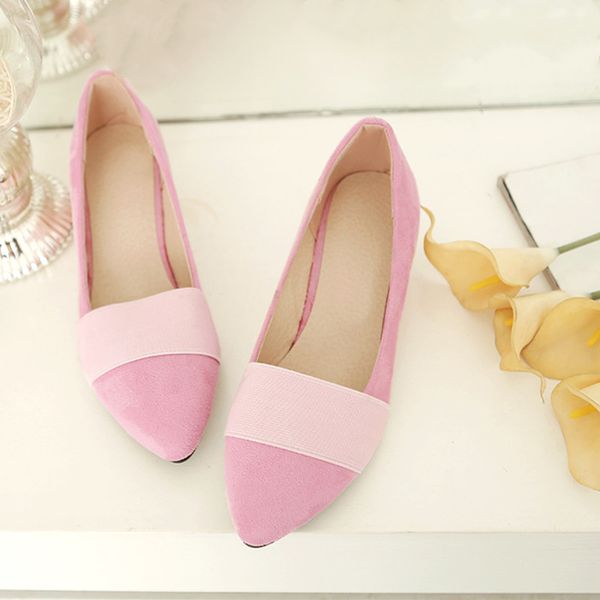 

spring women shoes 2020 comfort casual shoes pumps pointed toe low heels black ladies wedges pink plus size 9  41 43