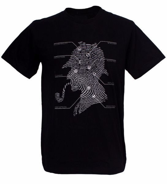 

sport brand clothing men tee 3d print fashion mens t-shirt detective fingerprint characteristic logical holmes consulting t shirt
