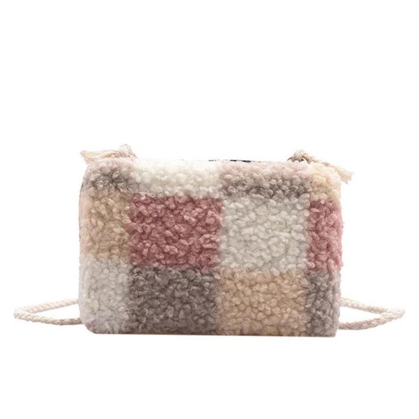 

women's bag shoulder messenger bag solid color large capacity wool fashion simple wild 2020 autumn winter temperament h1