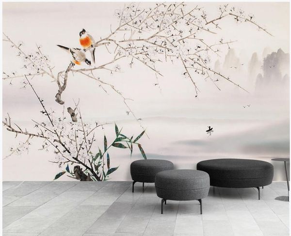 

3d p wallpaper custom mural chinese style plum blossom bird home decor p wallpaper for walls 3 d in the living room