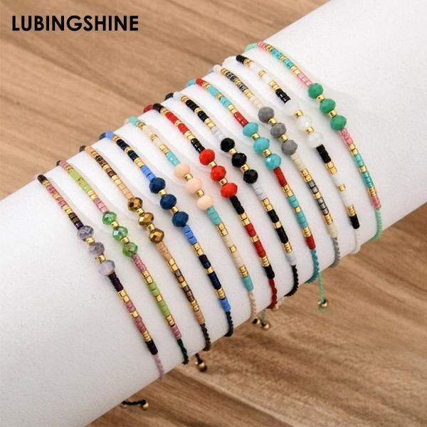 

bohemian handmade woven rope chain bracelet crystal seed beads adjustable bracelets for women girls kids cuff yoga jewelry, Red;blue