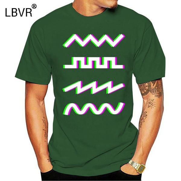 

men funny t shirt women cool tshirt retro waveforms synth t shirt