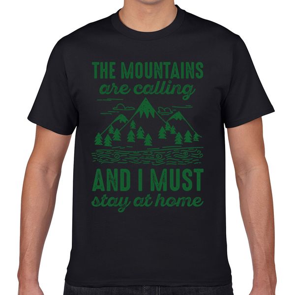 

t shirt men stay home mountains fashion white geek short male tshirt xxxl