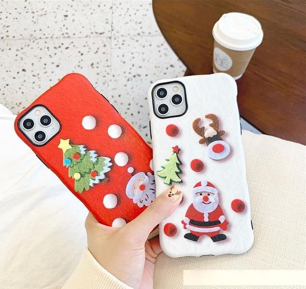 

plush winter christmas tpu phone cases for iphone11 pro xs max 8 7 6s plus glossy cover