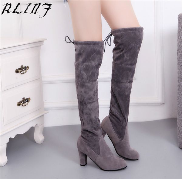 

rlinf 2020 women over the knee high winter boots, Black