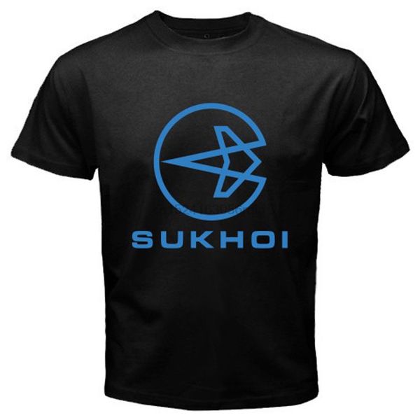 

new sukhoi russian aircraft company logo mens black t-shirt size s to 3xl