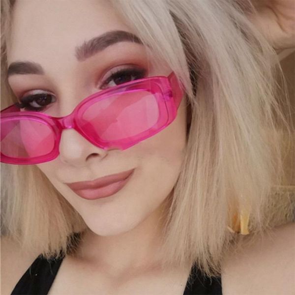

sunglasses yameize rectangle women 2021 gradient vintage fashion girls boys sun glasses female okulary uv400, White;black