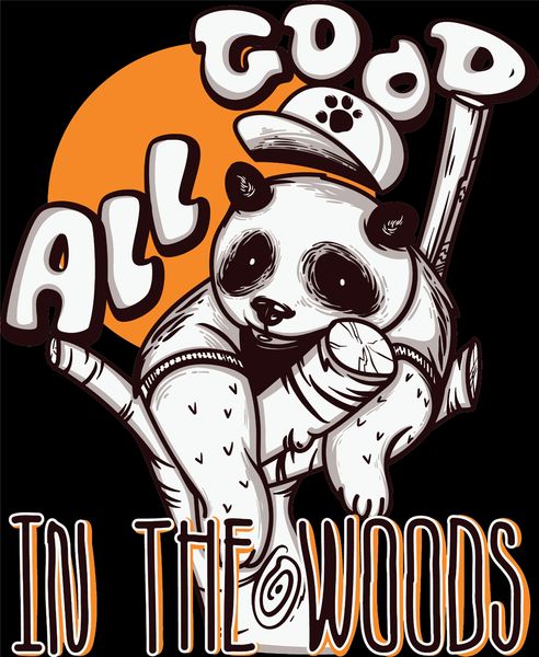 

black or white tee shirt all good in the woods panda вс 08162017 сшитое tee shirt