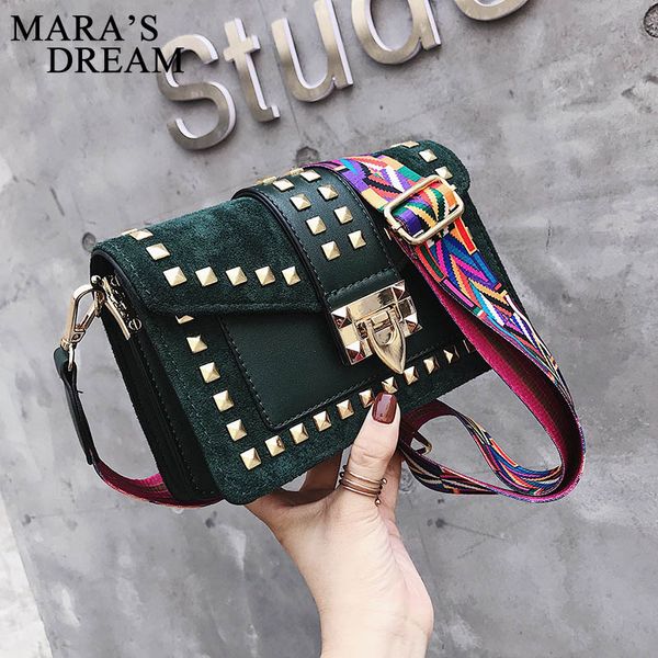 

mara's dream 2020 new bag female tide wild slung shoulder single shoulder strap rivet fashion personality small square bag