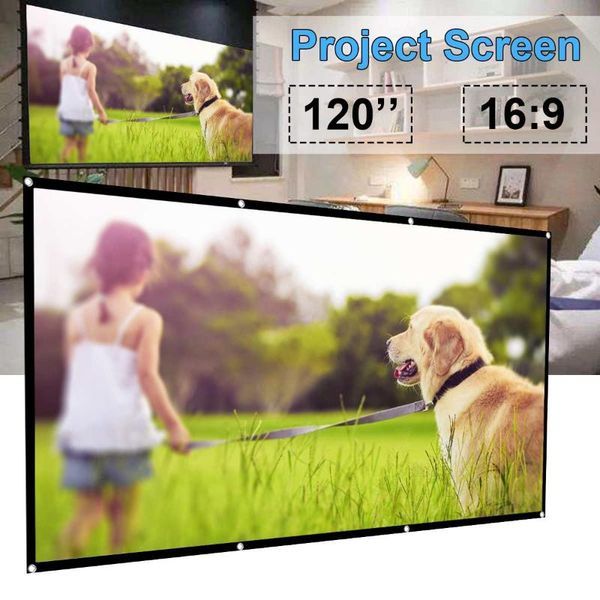 

portable home projector screen hd screen 120 inch 16: 9 projector projection outdoor folding simple curtain