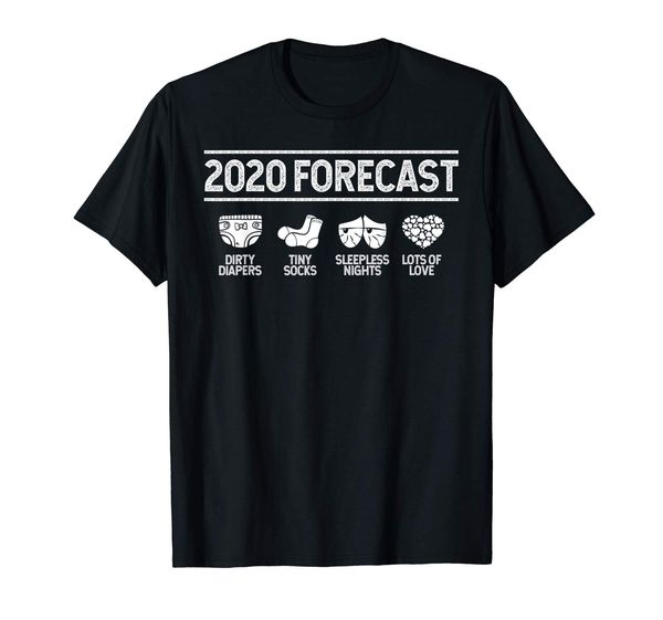 

2020 forecast new mom dad expecting baby announcement t-shirt