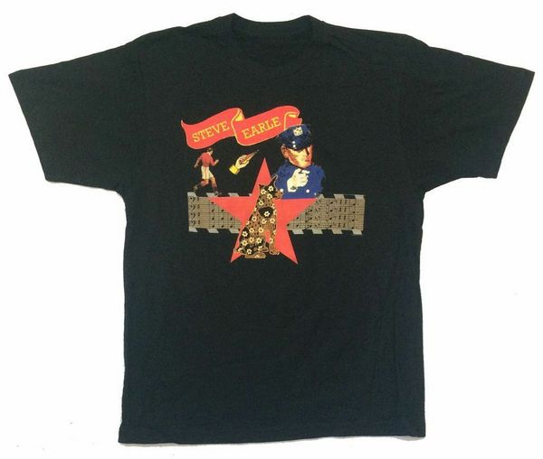 

steve earle square serenade 2008 tour black t shirt new custom printed tee shirt