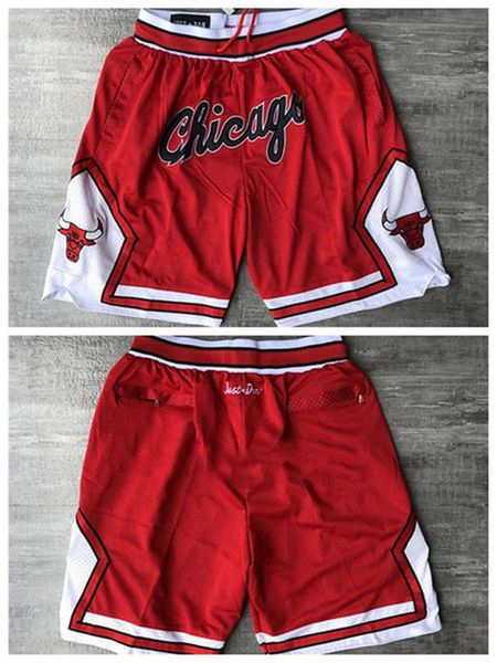 

men chicago bulls 23 michael jd 23 jodan just don red jd embroidered nba pocket sweatpants basketball shorts mans, Black