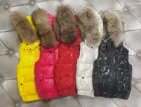 

2020 new brand children winter down vest feather weskit jackets kids casual vests coat down coat outer wear size:110-150, Blue;gray