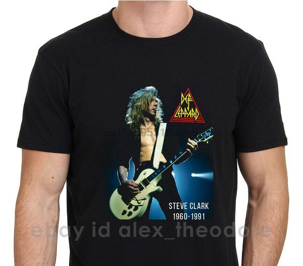 

steve clark defleppard guitaris hero legend mens black t-shirt size s-xxl