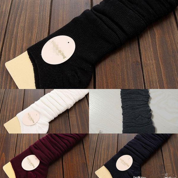 

autumn and winter korean style vertical stripes long-leg socks pile up autumn and winter knee korean-style vertical knee cotton feet high-ri, Black