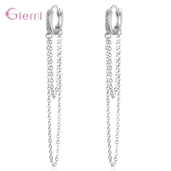 

hoop & huggie 925 sterling sliver long chains earrings tassel fashion design hoops for women girl fine jewelry, Golden;silver