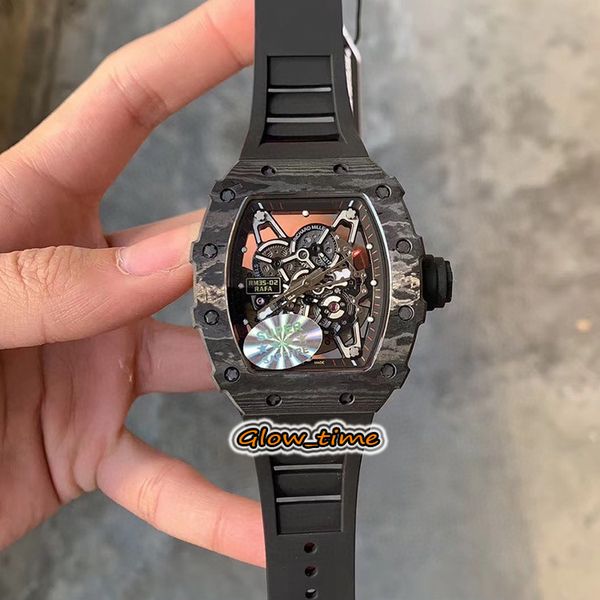 

manufacturers super version rm 35-02 rafael nadal skeleton dial japan nh automatic rm35-02 mens watch ntpt carbon fiber case ru, Slivery;brown
