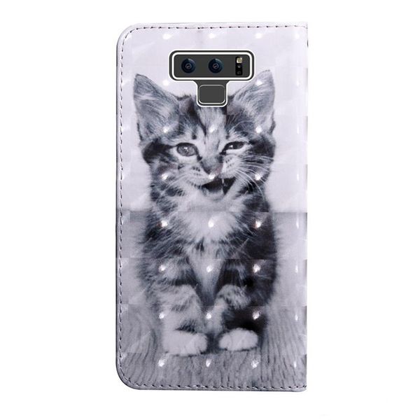 

luxury 3d leather wallet case for galaxy note 9 s9 j4 j6 a6 a8 a9 2018 flower dog wolf panda cat owl lace card slot id magnetic flip cover