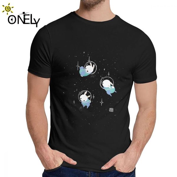

for male t-shirt space bunnies pure cotton o-neck cartoon print tee shirt