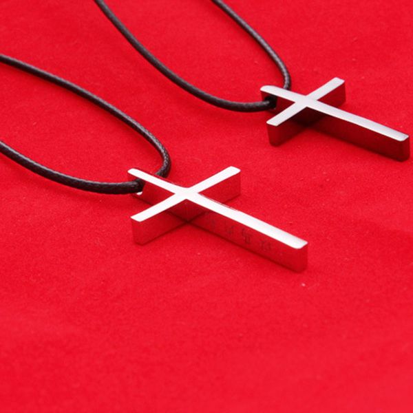 

cross pendant necklaces stainless steel pendants rope chain religious necklace women men christian jewelry goth punk new fashion, Silver