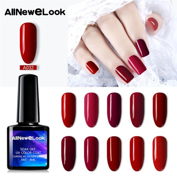 

allnewelook wine red gel nail polish for party makeup christmas soak off varnish gellak red color wine charm gel nail polish, Red;pink